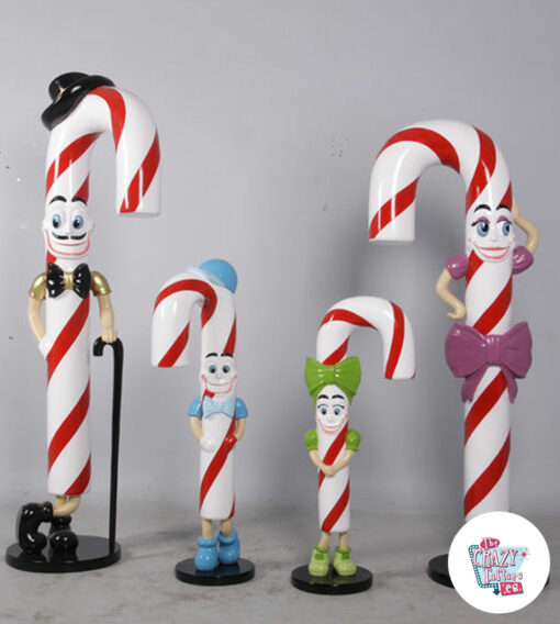 Familie Candy Cane dekorasjonsfigur