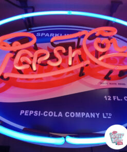 Detalhe do letreiro neon Pepsi-Cola