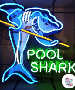 Poster di squalo piscina al neon