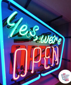 Neon sign Yes we're open right