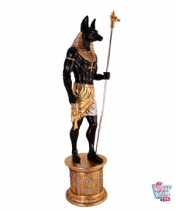 Figura Decoração Deus Anubis com Base