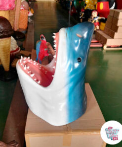 Petite figurine de décoration de tête de requin blanc