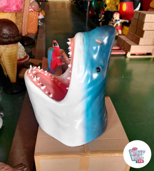 Petite figurine de décoration de tête de requin blanc