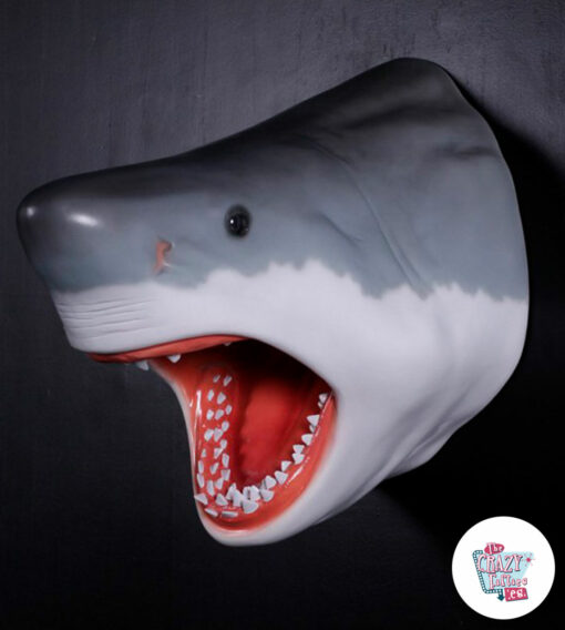 Figure Décoration Tête Requin Blanc Moyen A