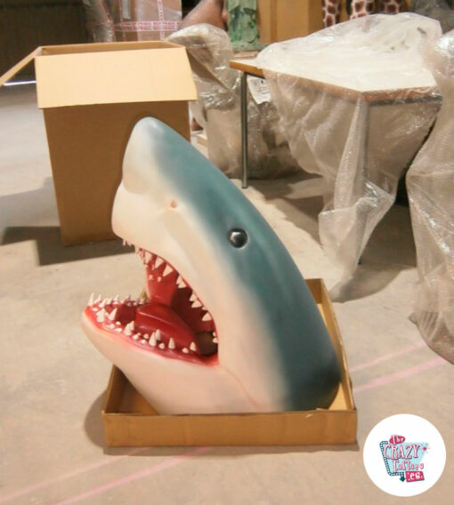 Figure Décoration Tête Requin Blanc Moyen B