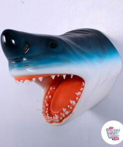 Petite figurine de décoration de tête de requin blanc