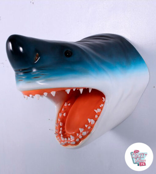 Petite figurine de décoration de tête de requin blanc