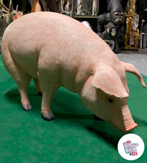 Figura Decoración Cerdo pastando