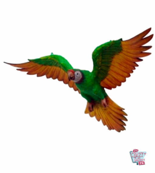 Figura Decoración Guacamayo Volando verde