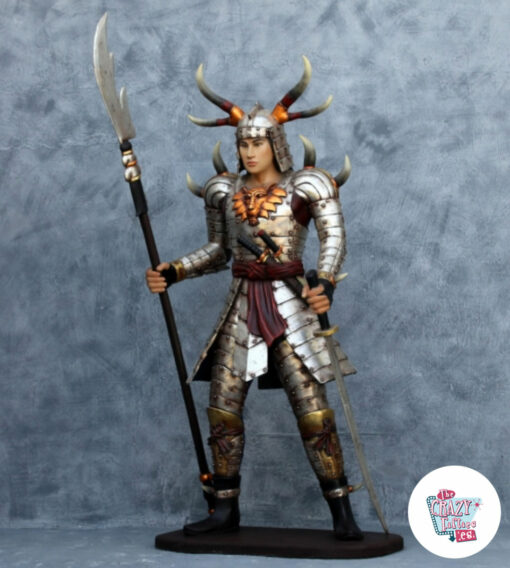 Figura Decoración Guerrero Samurai con armadura