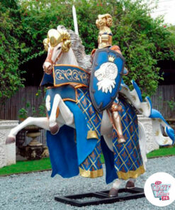 Figur middelaldersk ridder på hest