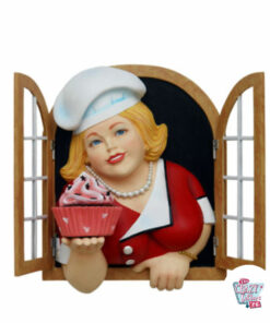 Figura Decoración Mujer con Cupcacke frente