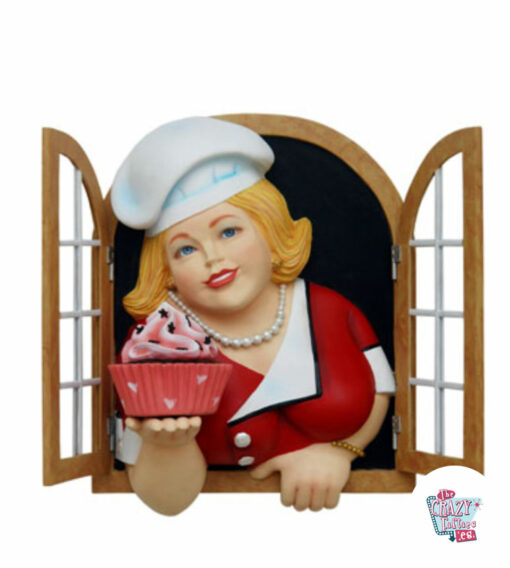 Figura Decoración Mujer con Cupcacke frente