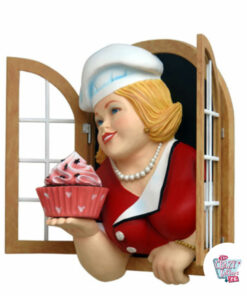 Figura Decoración Mujer con Cupcacke lado