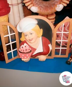 Figura Decoración Mujer con Cupcacke ventana