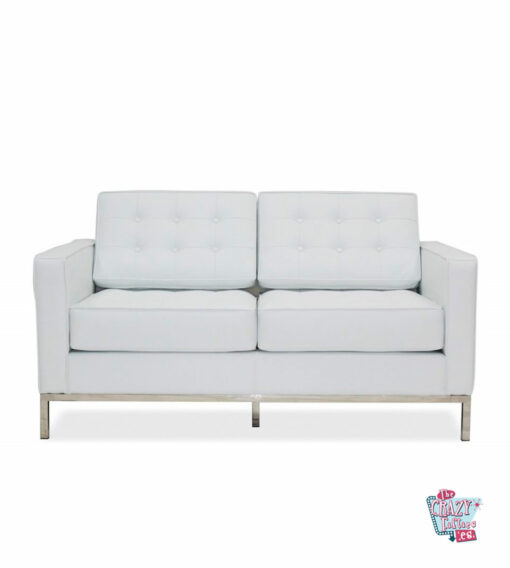 Blomster 2-seters sofa Hvit