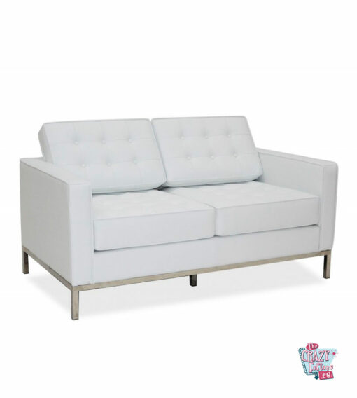 Blomster 2-seters sofa Hvit