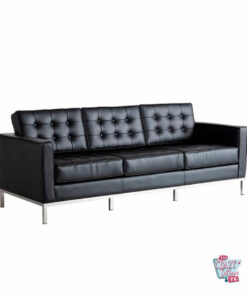 Flower 3-Sitzer-Sofa Schwarz