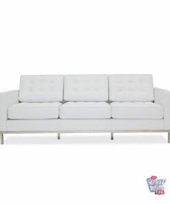 Blomster 3-seters sofa Hvit