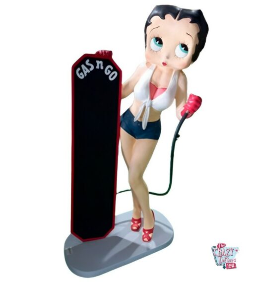 Betty Boop Bensinstation dekorationsfigur med svarta tavlan