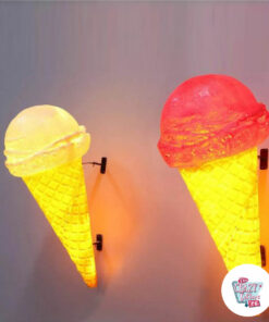 Figura decorativa da parete con cono gelato luminoso