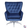 Sessel-Vintage-Samt-Blau