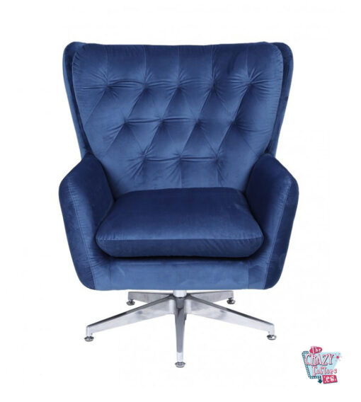 Sessel-Vintage-Samt-Blau