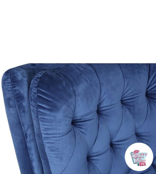 Fauteuil-Vintage-Velours-Détail bleu