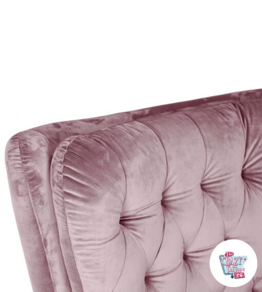 Fauteuil-Vintage-Velours-Détail rose