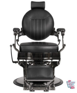 Черное хромированное классическое парикмахерское кресло