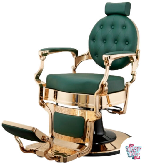 Friseurstuhl Classic Gold Capitone Green