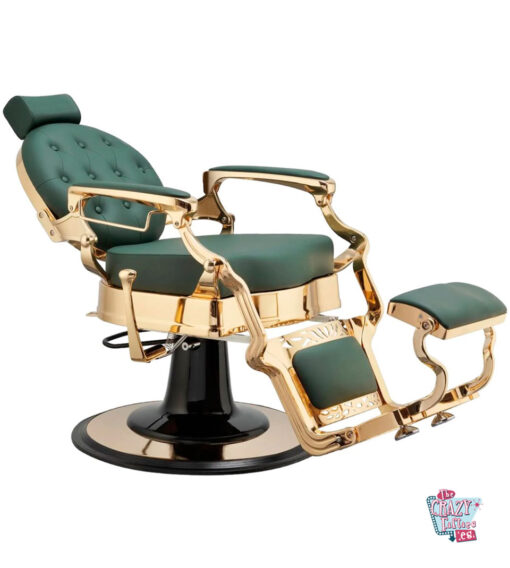 Chaise de barbier Classic Gold Capitone vert