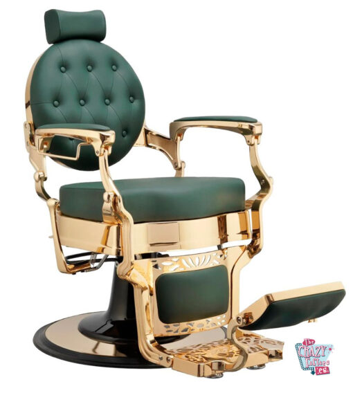 Chaise de barbier Classic Gold Capitone vert