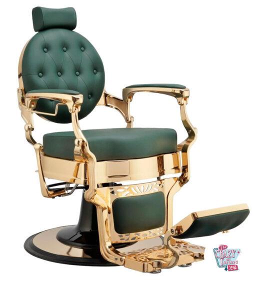 Friseurstuhl Classic Gold Capitone Green