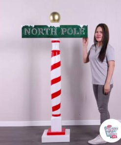 Figura Decoración Navidad Cartel Polo Norte