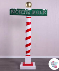 Figura Decoración Navidad Cartel Polo Norte