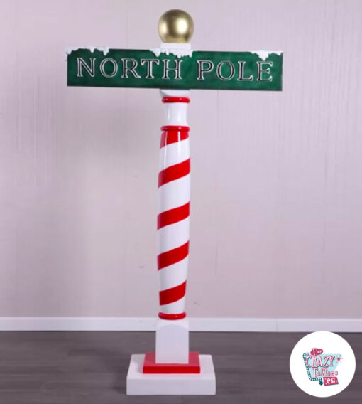 Figura Decoración Navidad Cartel Polo Norte