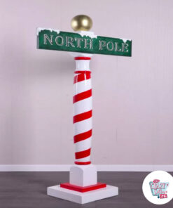 Figura Decoración Navidad Cartel Polo Norte