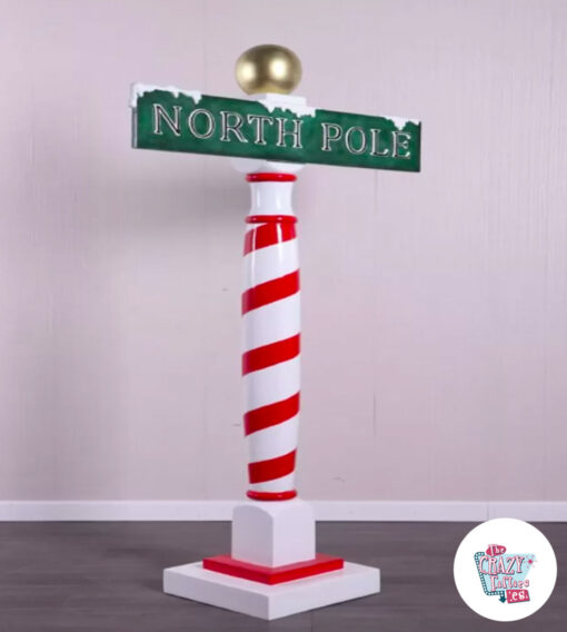 Figura Decoración Navidad Cartel Polo Norte