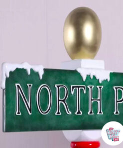 Figura Decoración Navidad Cartel Polo Norte