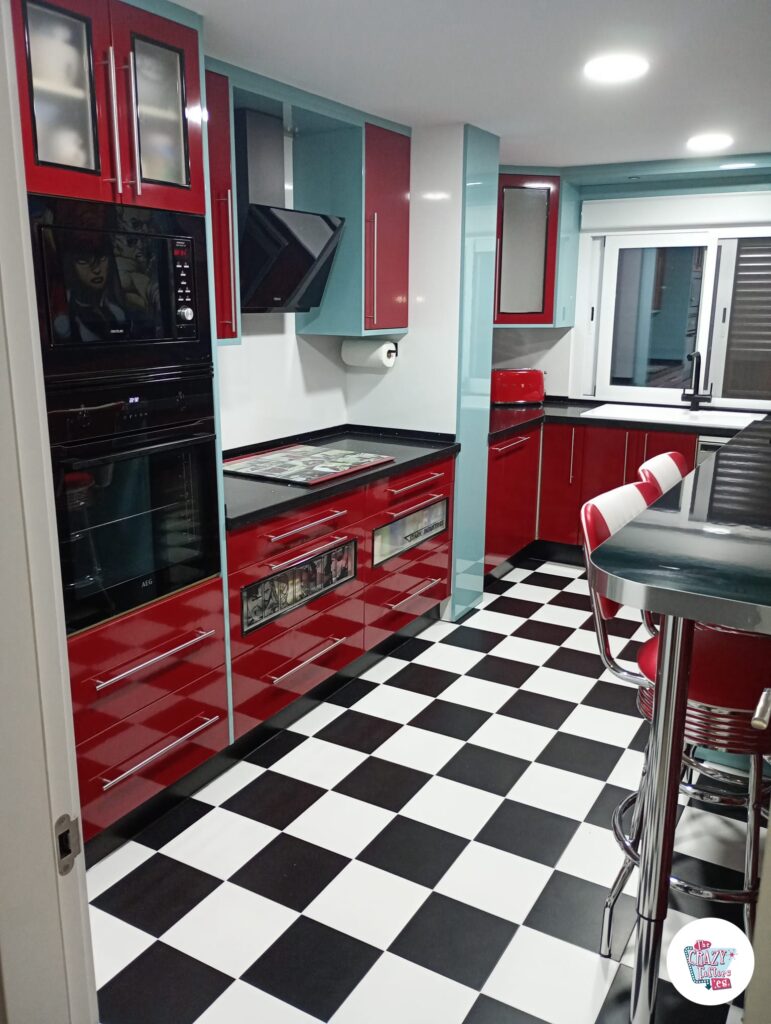 La cocina de Ara suelo damero