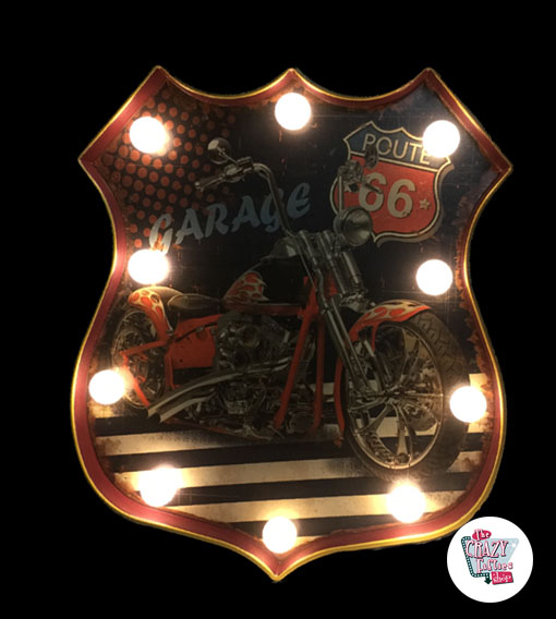 Cartel Luminoso Vintage Route 66 Harley