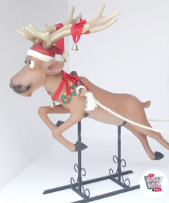 Figur Decoration Jul Julemanden i Sleigh