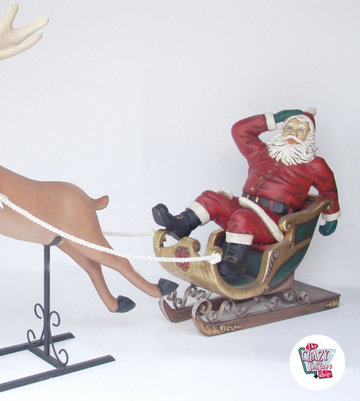 Figure Decoration Christmas Santa Claus in Sleigh