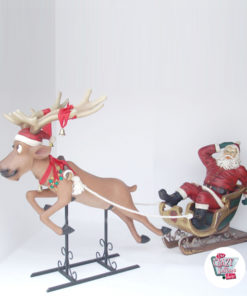 Figure Decoration Christmas Santa Claus in Sleigh