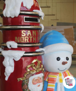 Decoracion Tematica Navidad Santa Claus Mailbox & Snowman