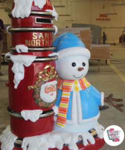 Decoracion Tematica Navidad Santa Claus Mailbox & Snowman