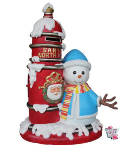 Thematic Christmas Decoration Santa Claus Mailbox & Snowman