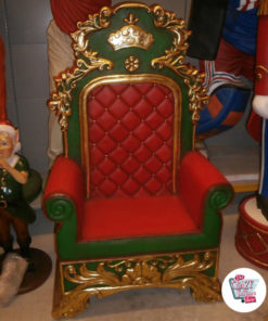 Figura Decoración Navidad Trono Papa Noel