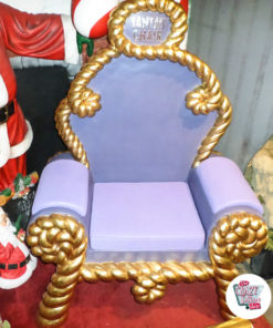 Figura Decorazione Natale trono Babbo Natale viola